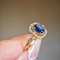 14k Gold 0.9 Ct Natural Sapphire & Diamond Ring