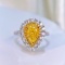 Gia Certified 14k Gold 2.53 Ctw Natural Yellow Diamond & Diamond Ring/pendant( Without Chain )