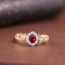 14k Gold 0.63 Ctw Natural Ruby & Diamond Ring