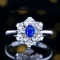 14k Gold 0.59 Ct Natural Sapphire & Diamond Ring