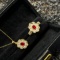 14k Gold 1.21 Ct Natural Ruby & Diamond Jewelry Set