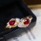 14k Gold 1.53 Ctw Natural Ruby & Diamond Earrings