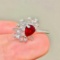 14k Gold 0.7 Ct Natural Ruby & Diamond & Sapphire Ring