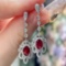 14k Gold 1.2 Ct Natural Ruby & Diamond Earrings