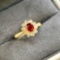 14k Gold 1.64 Ctw Natural Ruby & Diamond Ring/pendant( Without Chain )