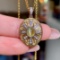 14k Gold 1.22 Ctw Natural Cat's?Eye & Diamond Pendant( Without Chain )