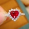 14k Gold 1.10 Ctw Natural Ruby & Diamond Ring