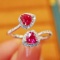 14k Gold 1.09 Ctw Natural Ruby & Diamond Ring