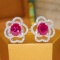 14k Gold 1.35 Ctw Natural Ruby & Diamond Earrings