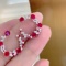 14k Gold 2.1 Ct Natural Ruby & Diamond Earrings