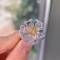 14k Gold 0.77 Ctw Natural Yellow Diamond & Diamond Ring/pendant( Without Chain )