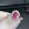 14k Gold 0.74 Ct Natural Ruby & Diamond Ring