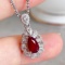 14k Gold 1.52 Ctw Natural Ruby & Diamond Pendant( Without Chain )