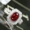 14k Gold 1.63 Ctw Vivid Red Natural Ruby & Diamond Ring
