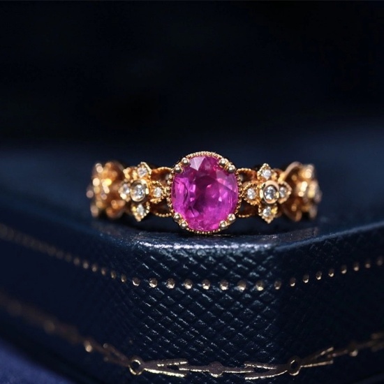 14k Gold 1.10 Ctw Natural Sapphire & Diamond Ring