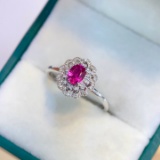 14k Gold 0.55 Ct Natural Ruby & Diamond Ring