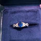 14k Gold 1.72 Ctw Natural Sapphire & Diamond Ring