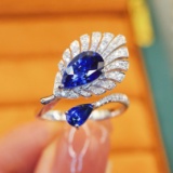 14k Gold 2.13 Ctw Natural Sapphire & Diamond Ring