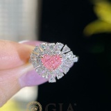 Gia Certified 14k Gold 1.71 Ctw Natural Pink Diamond & Diamond Ring/pendant( Without Chain )