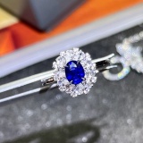14k Gold 0.84 Ct Natural Sapphire & Sapphire Ring