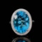 14k Gold 7.53 Ctw Natural Topaz & Diamond Ring