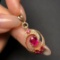 14k Gold 1.13 Ctw Natural Ruby & Diamond Pendant( Without Chain )