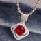 14k Gold 1.61 Ctw Natural Ruby & Diamond Pendant( Without Chain )