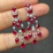 14k Gold 6.62 Ctw Natural Ruby & Diamond Earrings