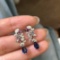 14k Gold 1.35 Ctw Natural Sapphire & Diamond Earrings
