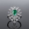 14k Gold 2.02 Ctw Vivid Green Natural Emerald & Diamond Ring/pendant( Without Chain )