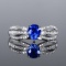 14k Gold 1.34 Ctw Natural Sapphire & Diamond Ring