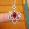 14k Gold 1.54 Ctw Natural Ruby & Diamond Pendant( Without Chain )