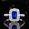 14k Gold 2.68 Ctw Natural Sapphire & Diamond Ring/pendant( Without Chain )