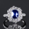 14k Gold 2.57 Ctw Natural Sapphire & Diamond Ring