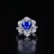 14k Gold 3.39 Ctw Natural Sapphire & Diamond Ring/pendant( Without Chain )