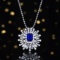 14k Gold 2.67 Ctw Natural Sapphire & Diamond Pendant( Without Chain )