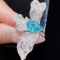 14k Gold 2.99 Ctw Natural Paraiba Tourmaline & Diamond Ring
