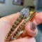 14k Gold 0.65 Ct Natural H Diamond Bangle