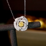 14k Gold 0.6 Ct Natural Color Diamond Necklace