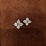 14k Gold 0.8 Ct Natural H Diamond Earrings