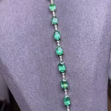 14k Gold 3.65 Ct Natural Emerald & Diamond Bracelet