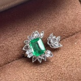 14k Gold 2.13 Ctw Natural Emerald & Sapphire Ring