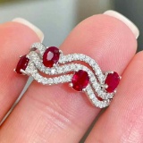 14k Gold 0.9 Ct Natural Ruby & Diamond Ring