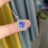 14k Gold 1.33 Ct Natural Sapphire & Diamond Pendant( Without Chain )