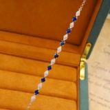 14k Gold 2.81 Ctw Natural Sapphire & Diamond Bracelet