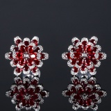 14k Gold 2.88 Ctw Natural Ruby & Diamond Earrings