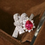 14k Gold 1.44 Ctw Natural Ruby & Diamond Ring