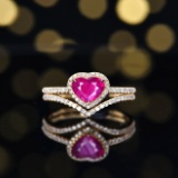 14k Gold 1.15 Ctw Natural Ruby & Diamond Ring
