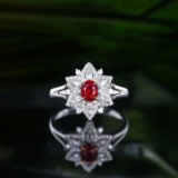 14k Gold 0.94 Ctw Natural Ruby & Diamond Ring/pendant( Without Chain )
