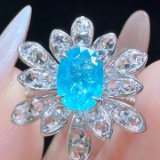 14k Gold 1.47 Ct Natural Paraiba Tourmaline & Diamond Ring